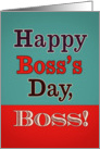 happy boss’s day,boss, retro business card, teal and red card