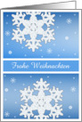 Frohe Wweihnachten, Merry Christmas in German, Snowflakes card