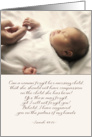 Isaiah 49:15, encouragement scripture, baby holding hand card