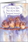 Happy birthday in German, male recipient, hoch soll er leben, birds card