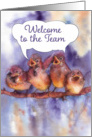 Welcome to the team, business card, sparrows card