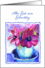 Alles Gute zum Geburtstag, Happy Birthday in German, Anemone card