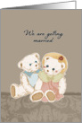 wedding invitation, two cute teddy bears card