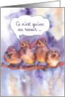 ce n’est qu’un au revoir, goodbye in French, cute sparrows card