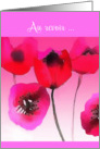 Au revoir, Good Bye in French, pink Poppies card