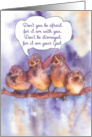 Christian encouragement card, Isaiah 41:10, cute sparrows card