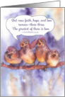 Faith, hope, love, Christian Scripture Card, sparrows & the gospel card