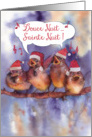douce nuit sainte nuit, Merry Christmas in French, singing sparrows card