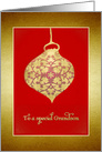 To my special Grandson, Merry Christmas, Glass Bauble Ornament card