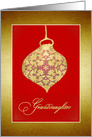 Granddaughter, Merry Christmas, Glass Bauble Ornament, Faux Gold card