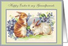 To my Grandparents, Happy Easter, Vintage Bunnies card