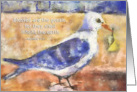 blessed are the gentle, pastel painting dove with olive branch card