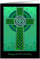 Happy St. Patrick’s Day, Green Celtic Cross card