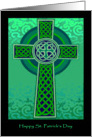 Happy St. Patrick’s Day, Green Celtic Cross card