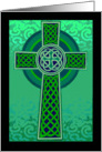 St. Patrick’s Day, Celtic Blessing, Celtic Cross & Knot, green card
