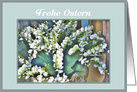 Frohe Ostern, Happy Easter in German, Lily of the Valley card