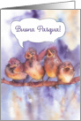 Buona Pasqua, Happy Easter in Italian, cute sparrows card