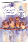 happy 50th birthday, singing sparrows card