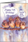 happy 75th birthday, singing sparrows card
