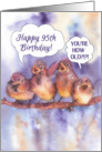 happy 95th birthday, singing sparrows card