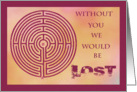 Without you we would be lost, Administrative Professionals Day card