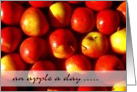 an apple a day keeps the doctor away, get well soon card
