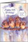 happy 89th birthday, sparrows, watercolor painting card