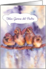 Happy Father’s day in Italian, felice giorno del padre, sparrows card