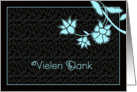 vielen Dank, thank you in German, elegant floral design card
