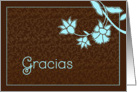 Gracias, thank you in Italian, elegant floral design card