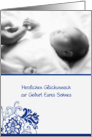 herzlichen Glckwunsch, Geburt Sohnes, German congratulations card