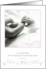 invitation christening baby girl, Christian card, Psalm 139 card