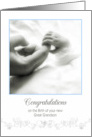 congratulations on the birth of your great grandson, baby hand card