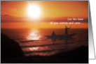 1 Peter 5:7 Let him have all your worries and cares, Encouragement card