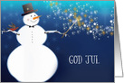 God Jul, Norwegian Merry Christmas, Snowman card