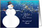 To my Aunt, Magical Merry Christmas, Snowman, Stars card
