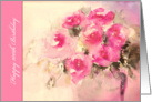happy 100th birthday, pink roses, watercolor painting card