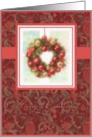 merry christmas, Christian Christmas card, wreath, ornaments, card