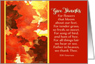 Give Thanks, Happy Thanksgiving, Watercolor Painting, Autumn Foliage card