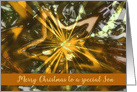 To my Son, Merry Christmas, Shiny Star Ornament card
