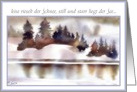 Leise rieselt der Schnee, German merry christmas card, watercolor card