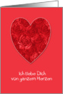ich liebe dich von ganzem Herzen, German, I love you with all my heart card