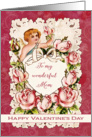 To my wonderful Mom, Happy Valentine’s Day, heart, cupid and roses card