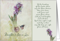 To my daughter and son-in-law, Easter blessings, hyacinth card