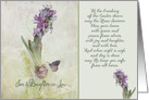 To my son and daughter-in-law, Easter blessings, hyacinth card