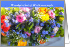 Happy Easter in Polish, Spring Flowers card