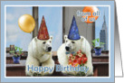 happy birthday from all of us, office, polar bears card