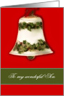 Merry Christmas to my wonderful Son, Bell, red, green card