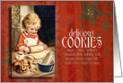 You are invited to a Christmas Cookie Exchange, vintage card