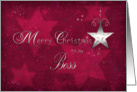 merry christmas to my boss, business, star, silver effect card